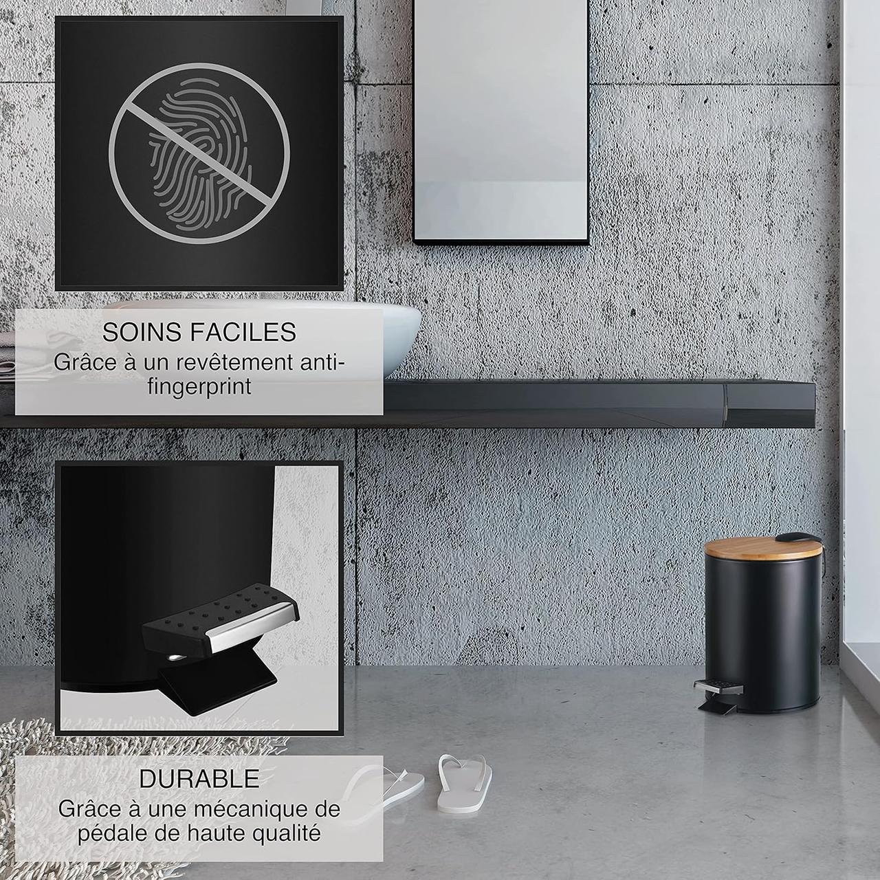 Poubelle Salle de Bain 3L VMbathrooms - Design Élégant & Fermeture Silencieuse