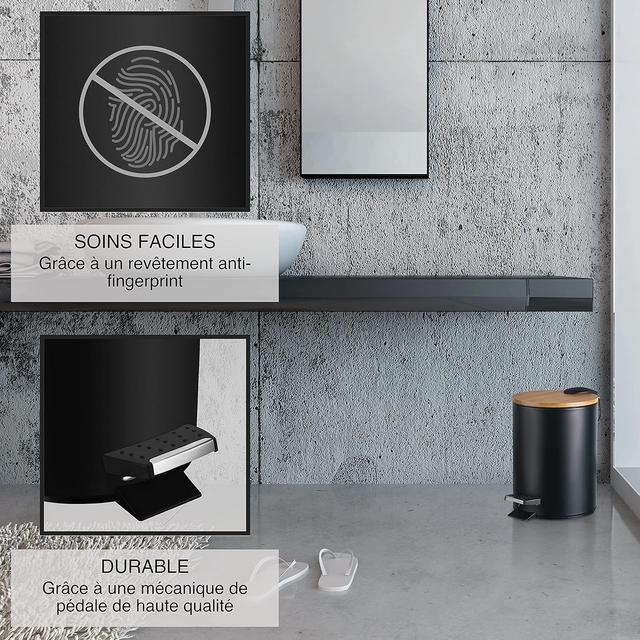 Poubelle Salle de Bain 3L VMbathrooms - Design Élégant & Fermeture Silencieuse