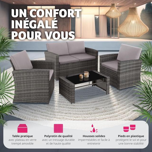 Salon de Jardin 4 Places TecTake®