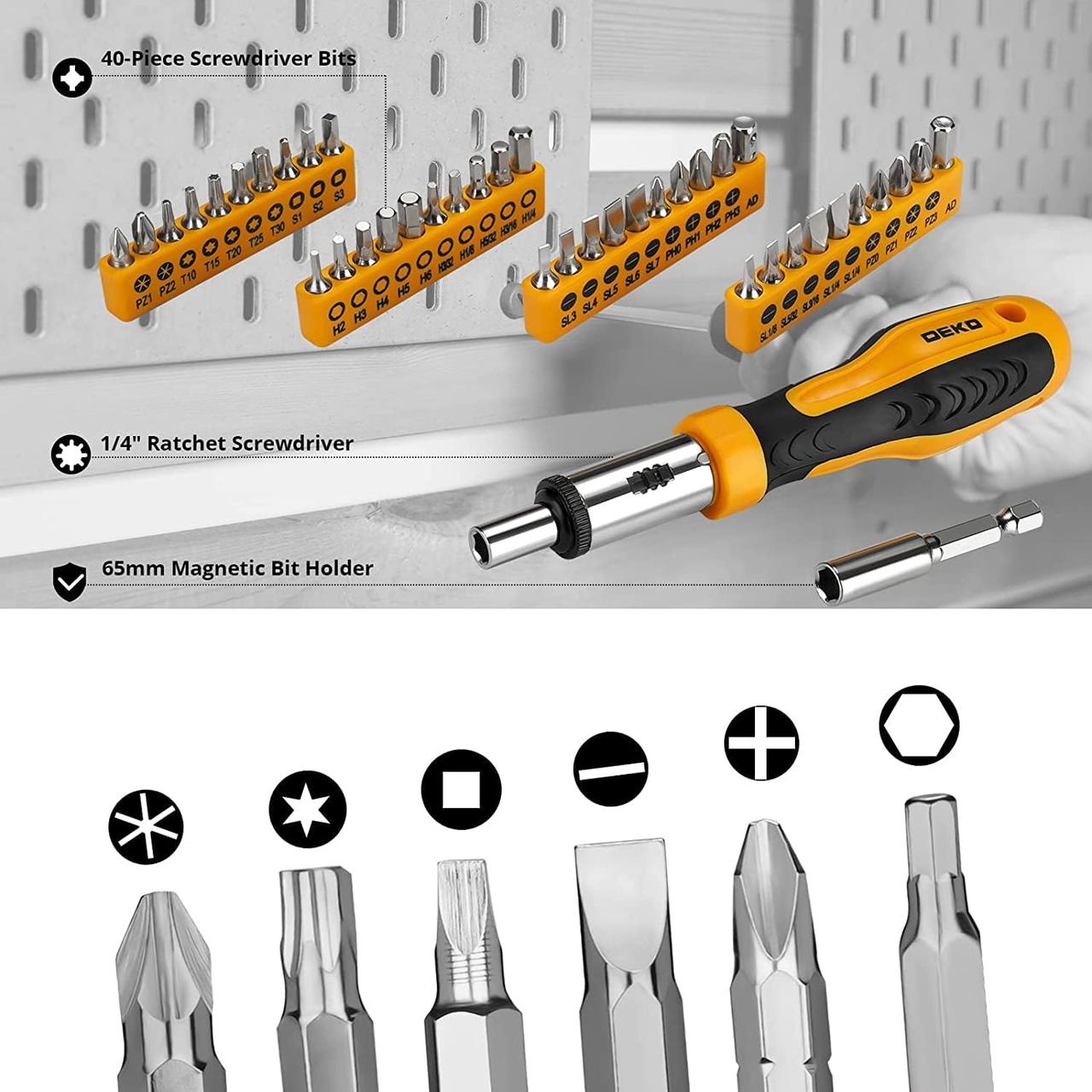 Coffret Outils DEKO 228 Pièces - Boîte à Outils Complète