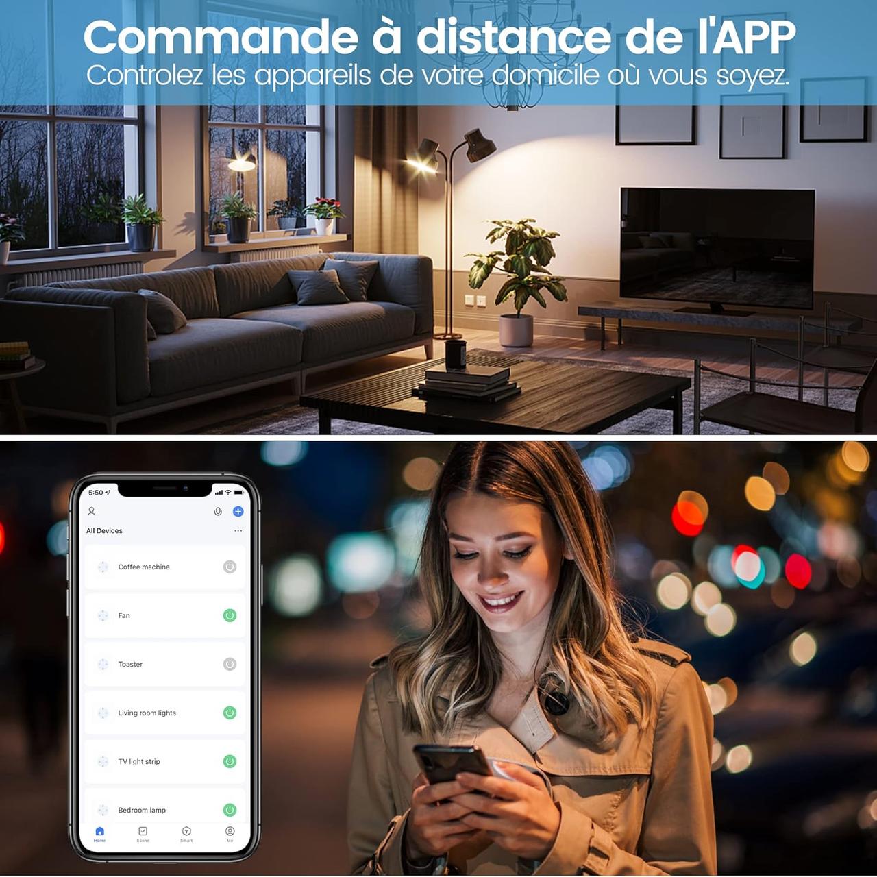 Prise Connectée WiFi EIGHTREE - Pack 4
