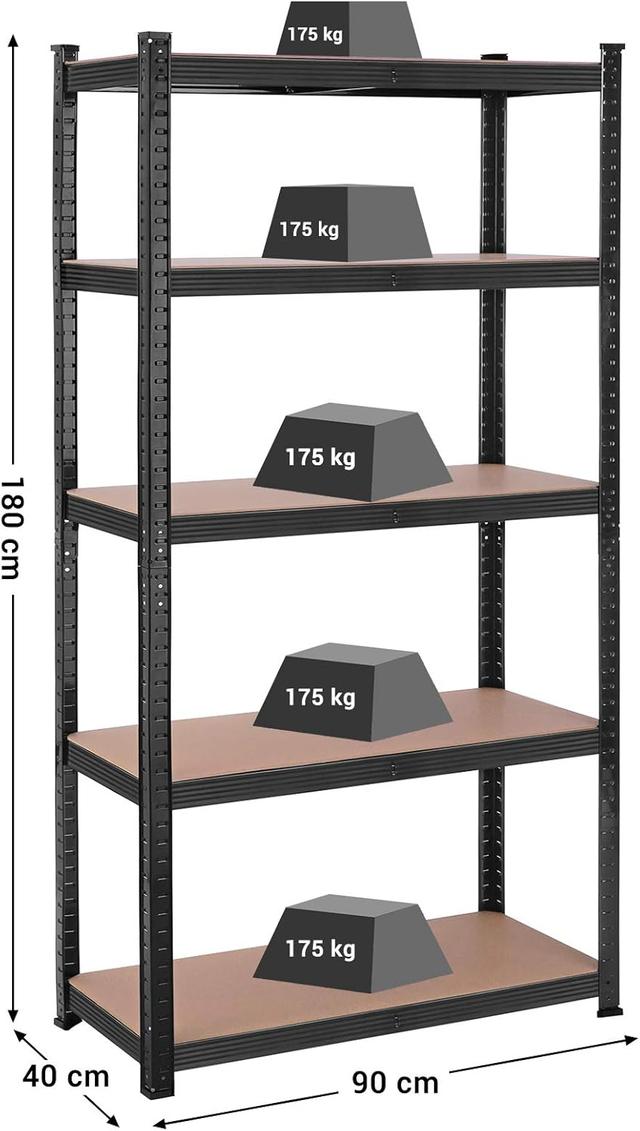 Étagère SONGMICS 5 Niveaux - Rangement Industriel