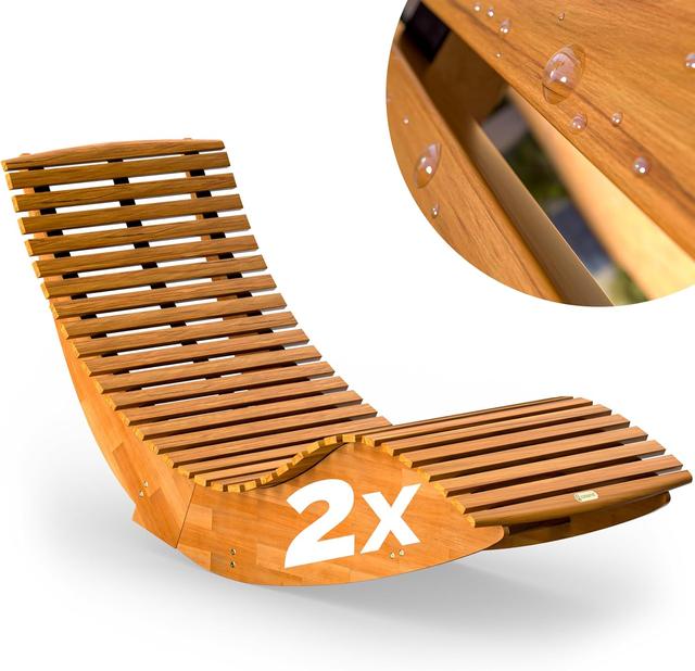 Chaise Longue Casaria - Bain de Soleil Pliable en Bois d'Acacia