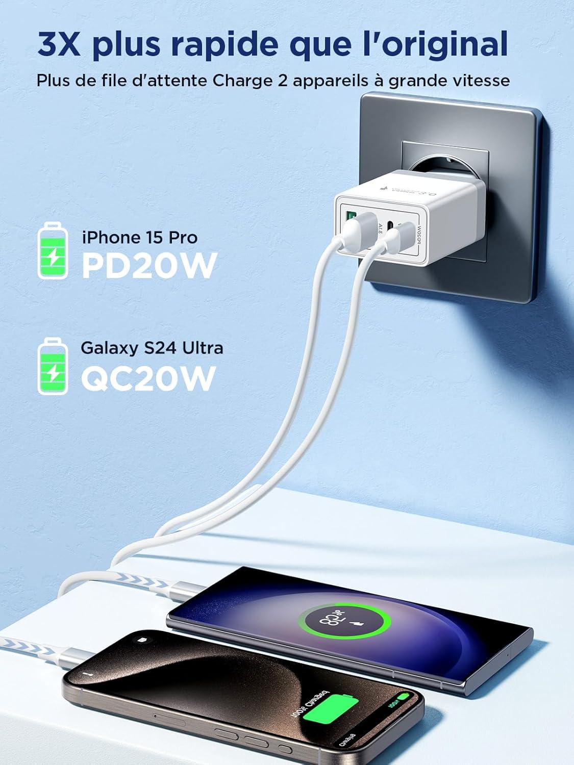 Chargeur USB C 40W Aioneus - Charge Rapide