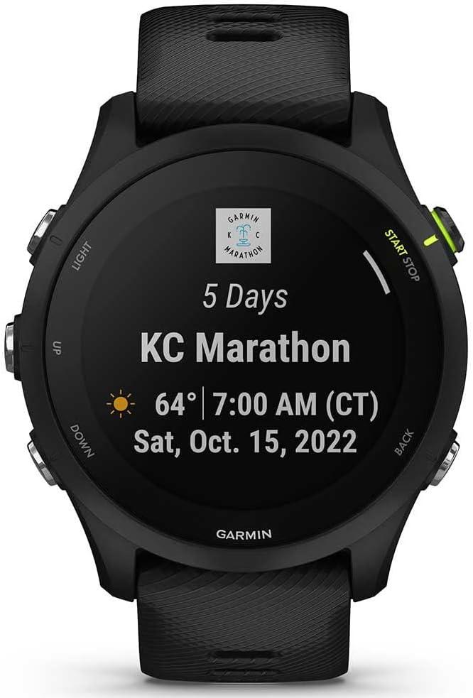 Garmin Forerunner 255, Music - Montre GPS Multisports connectée de Running – Noire – Boitier 46 mm