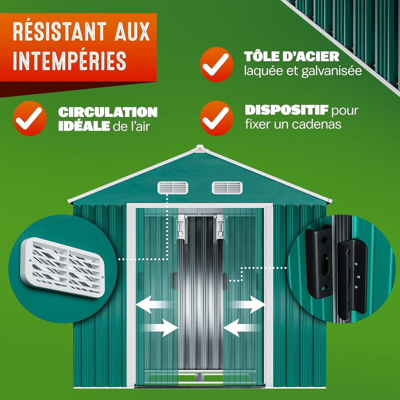 Abri de Jardin Métal Gardebruk XL 2m²