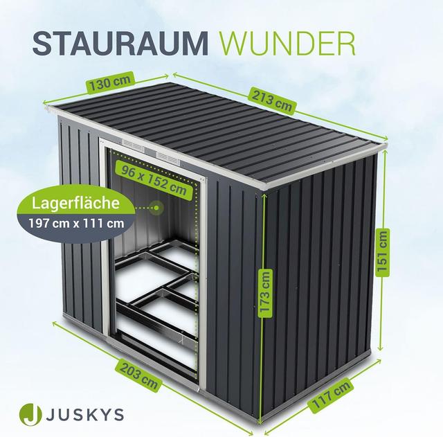 Abri de Jardin Métal Juskys 4m³ - Stockage Optimal