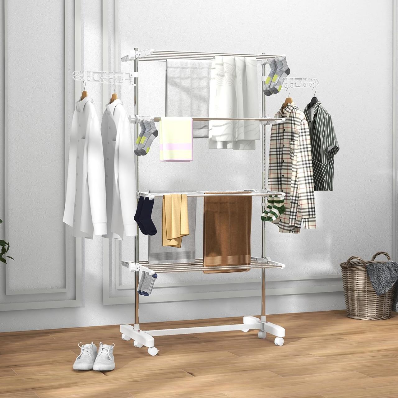 Séchoir à Linge HOMCOM - Étendoir Pliable 4 Niveaux