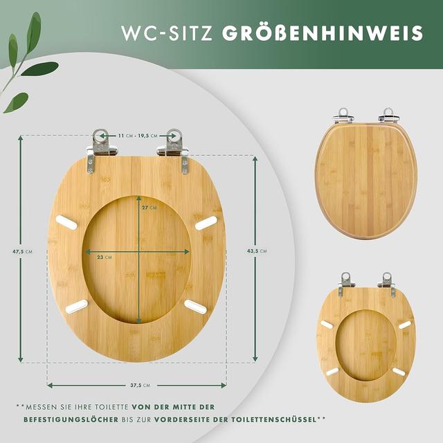 Abattant WC Bambou Benkstein - Fermeture Douce Automatique