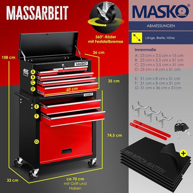 Chariot d'Atelier MASKO - Rangement Optimal & Sécurité