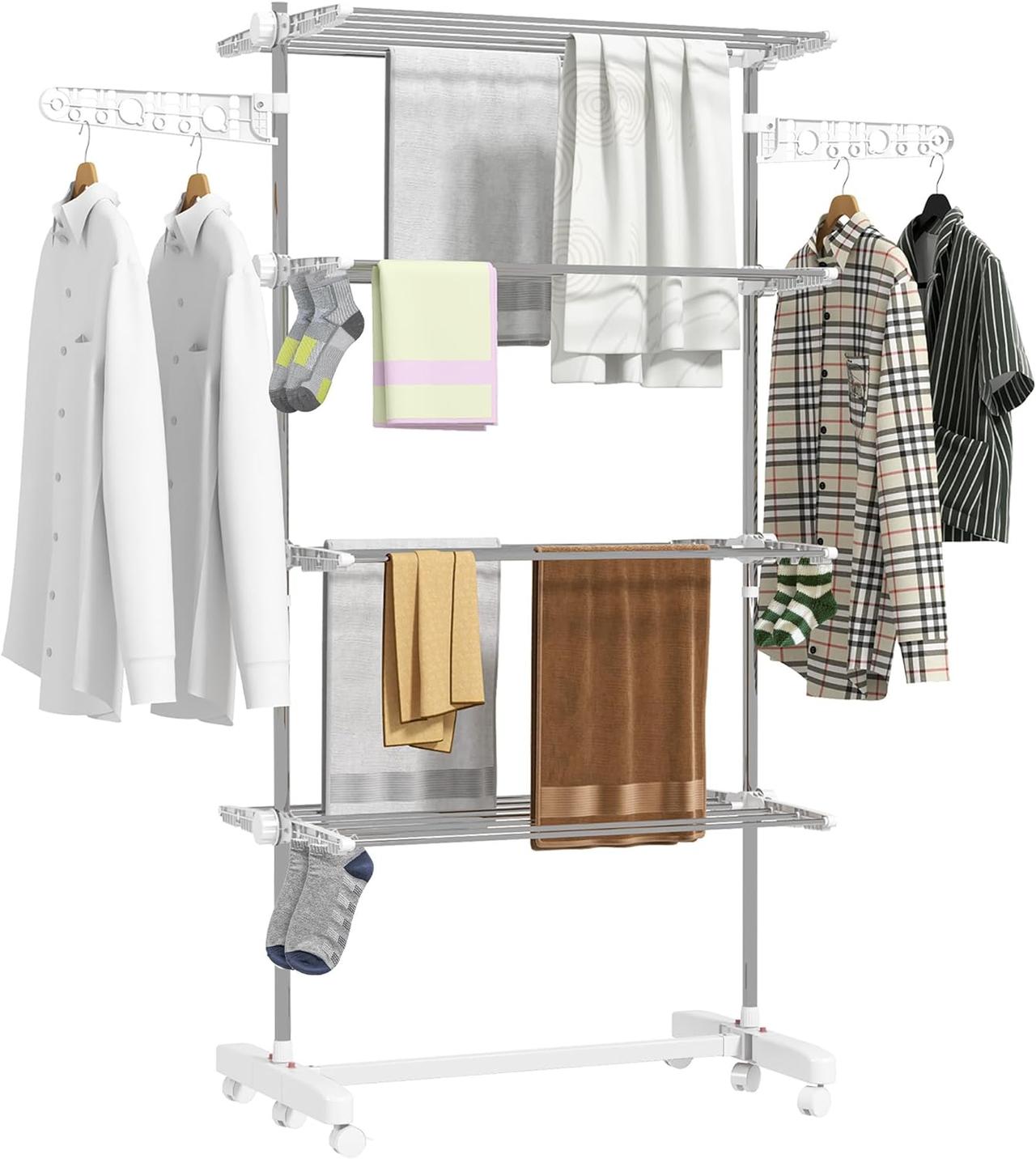 Séchoir à Linge HOMCOM - Étendoir Pliable 4 Niveaux