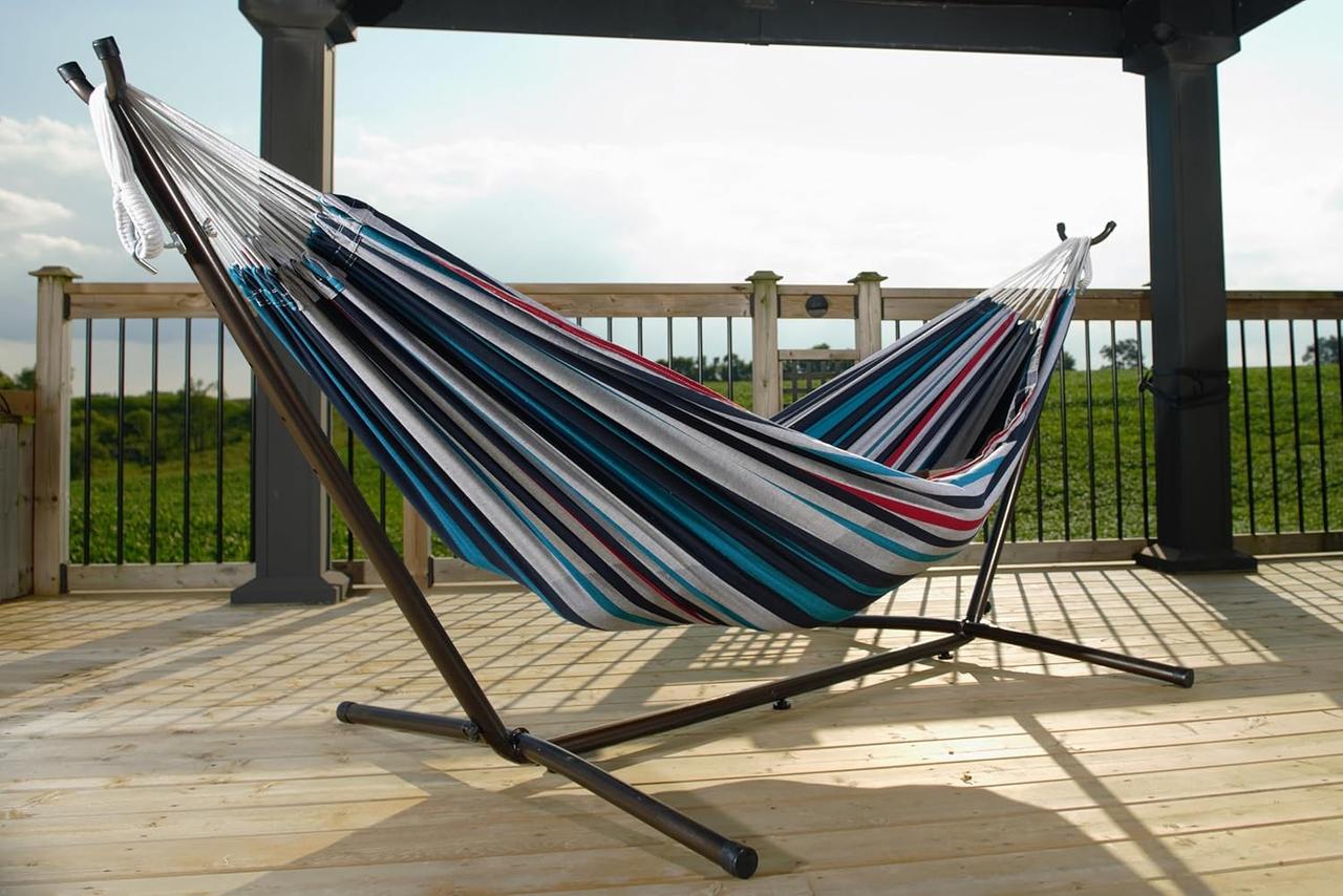 Hamac Double en Coton avec Support (250 cm) - Denim