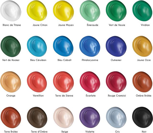 Peinture Acrylique Zenacolor - Kit 24 Tubes 120ml