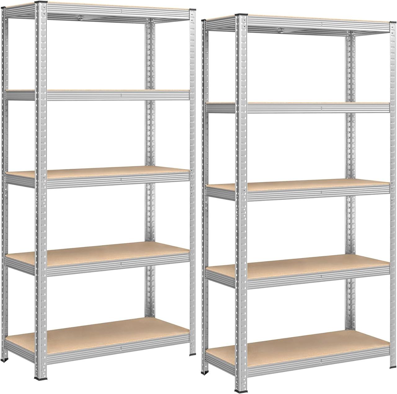 Lot de 2 Étagères SONGMICS - Rangement Industriel 5 Niveaux