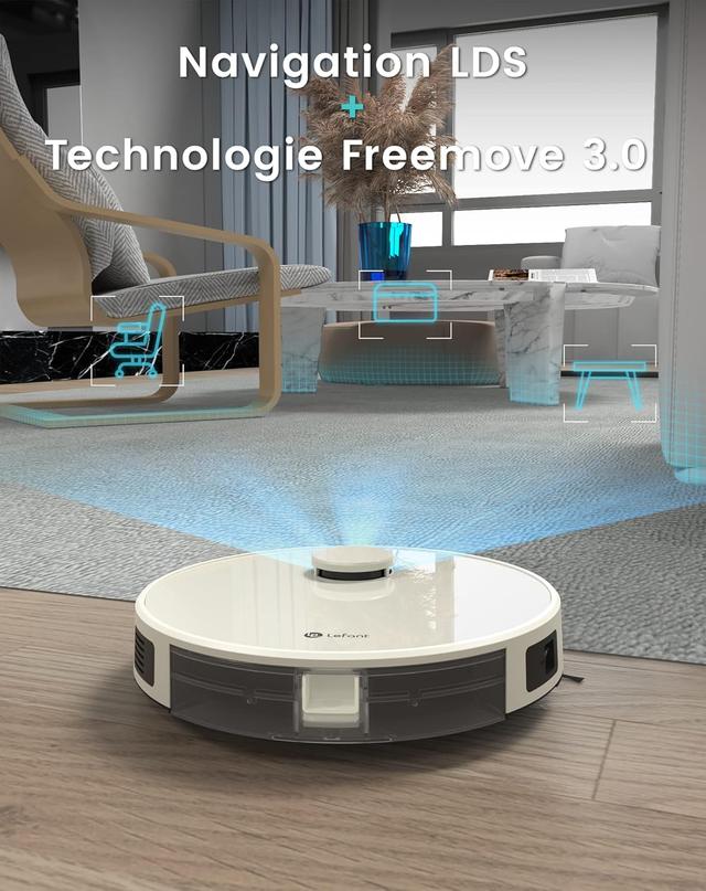 Robot Aspirateur Laveur Lefant M1 - 4000Pa, Navigation LiDAR