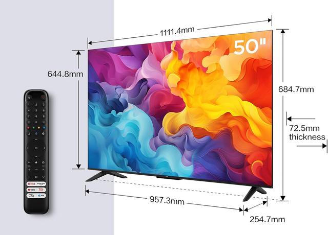 TCL 50V6B 50 Pouces 4K Ultra HD, HDR TV, Smart TV Powered by Google TV