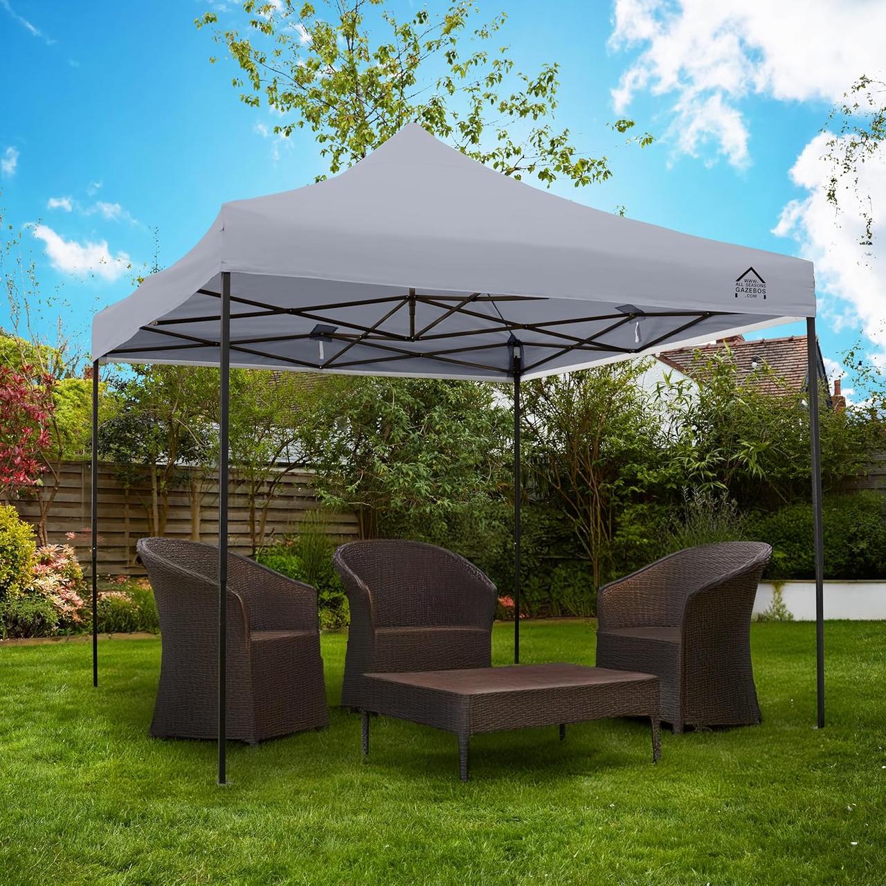 Tonnelle Pliante 3x3m - Gris Métal