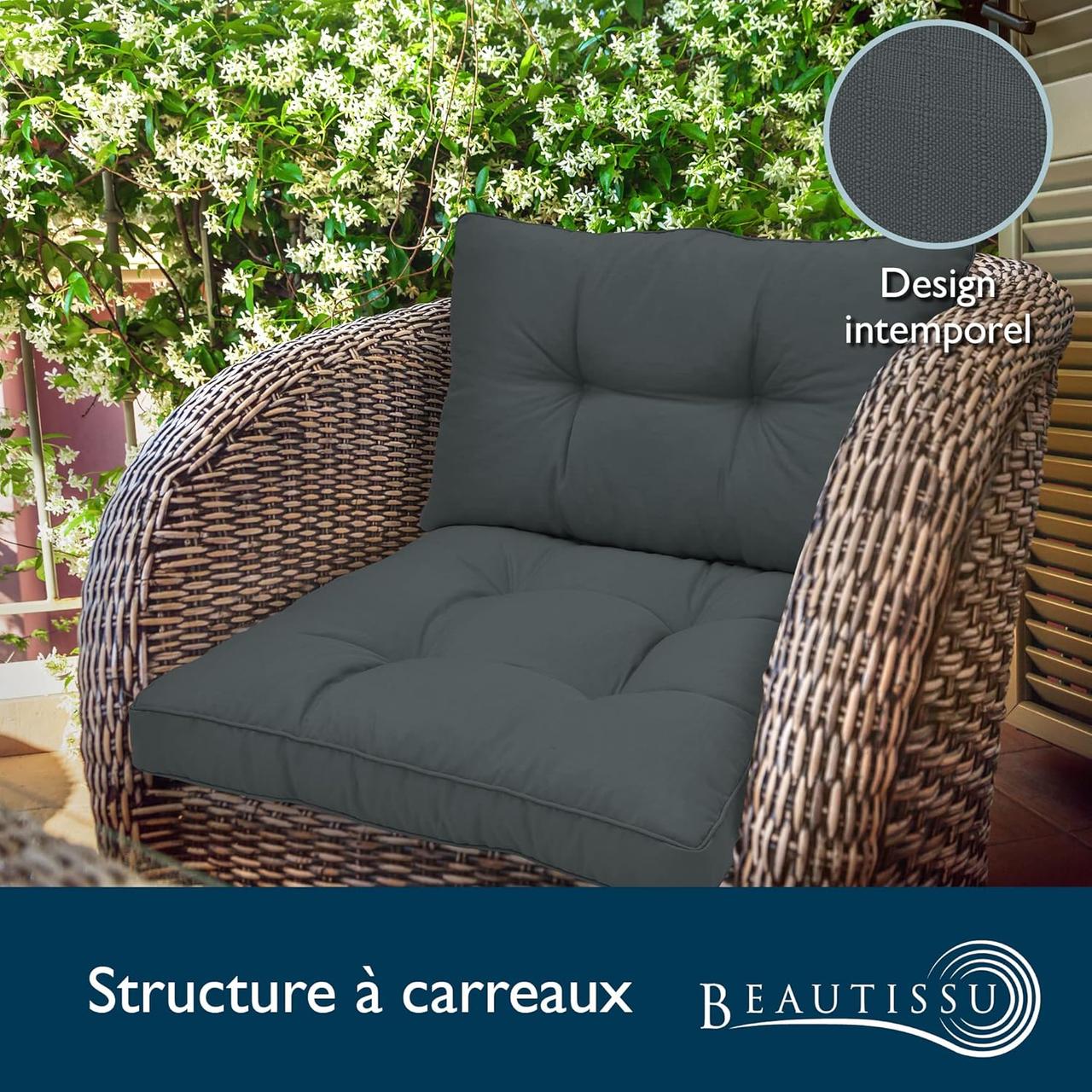 Coussin Jardin Extérieur Beautissu XLuna - 50x50x10cm