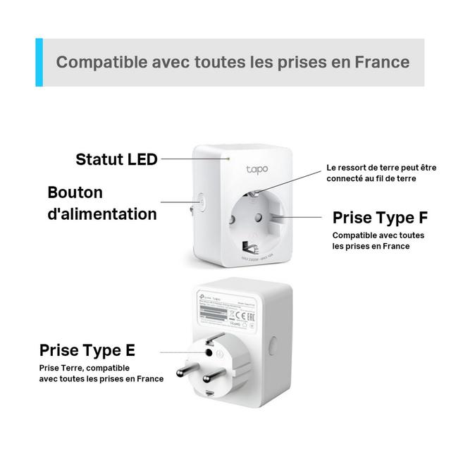 Pack 4 Prises Connectées WiFi Tapo P100 - Contrôle Intelligent