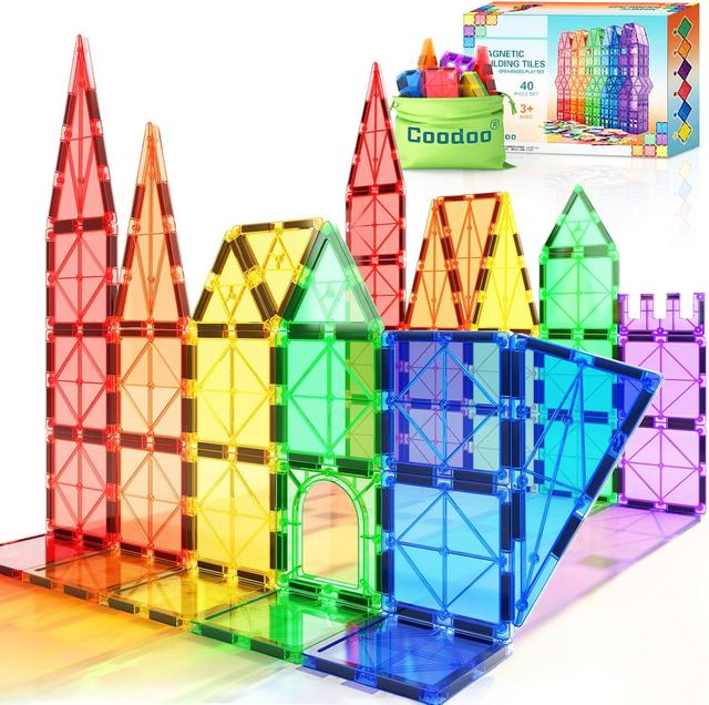 Tuiles Magnétiques Enfants - Blocs Construction Montessori