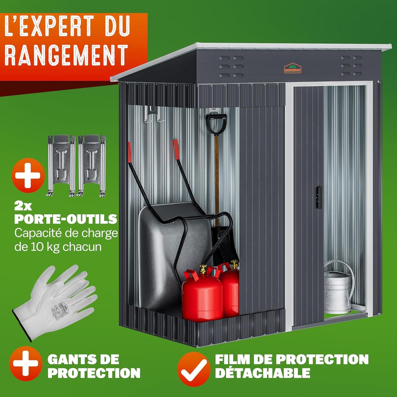 Abri Jardin Métal 1,5m² - Rangement Extérieur