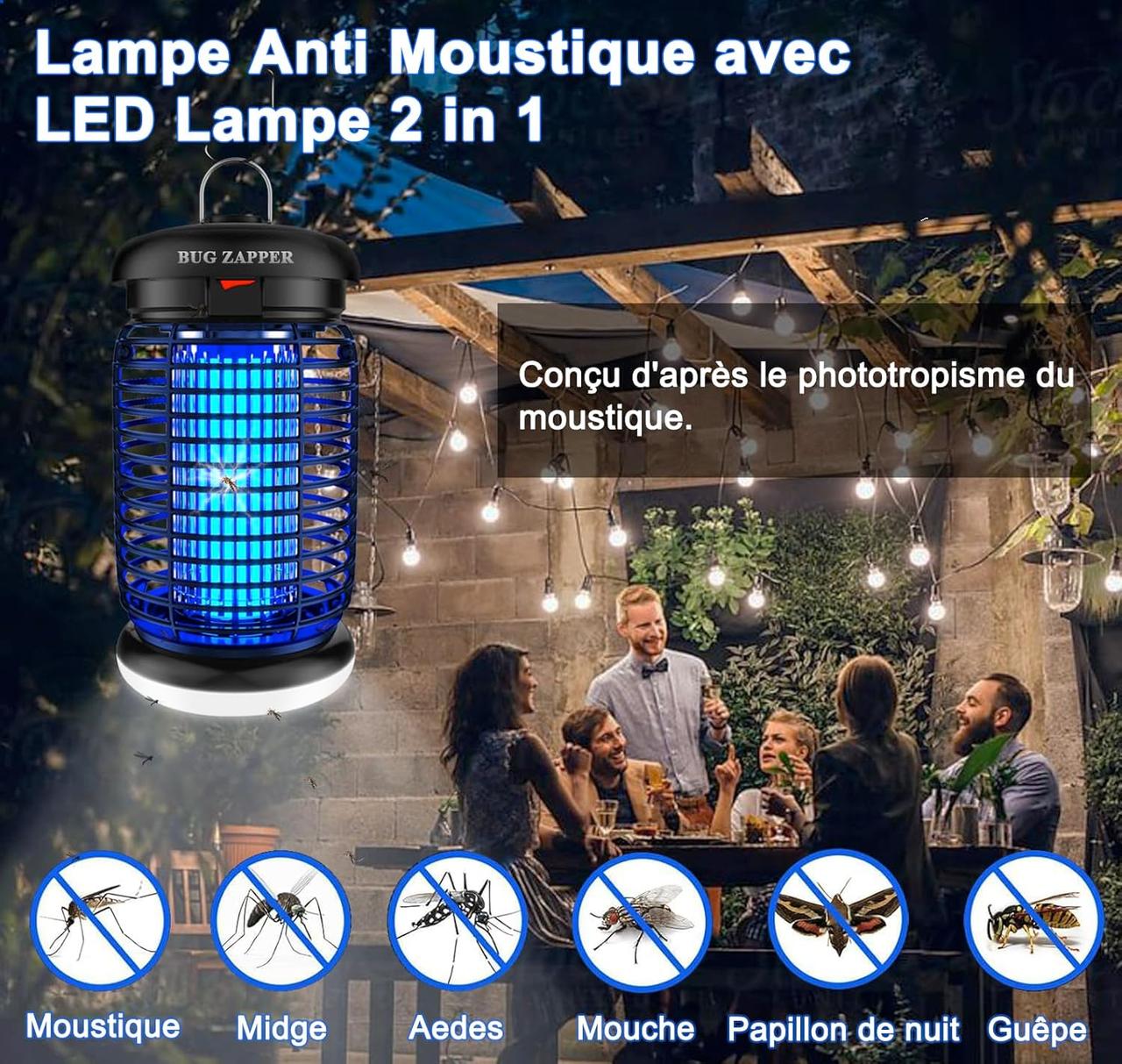 Lampe Anti-Moustiques WUEAOA - 4200V