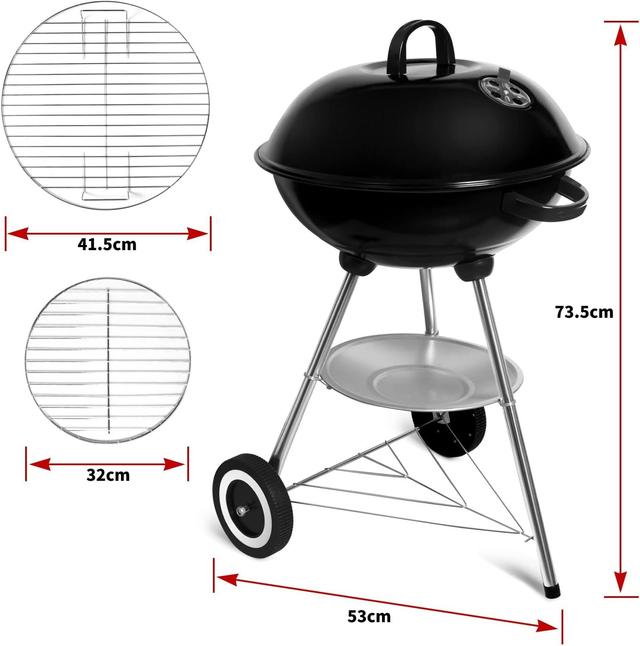Barbecue Charbon Rond SunJas - BBQ Mobile Portable