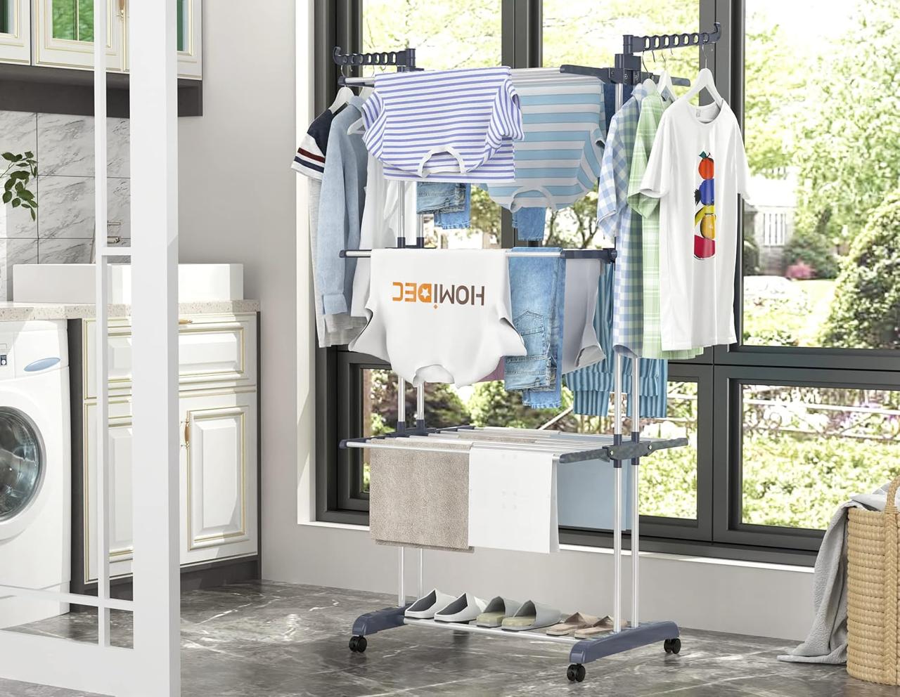 Étendage Linge 4 Niveaux HOMIDEC