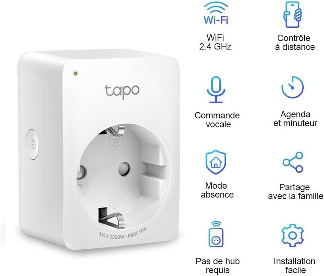 Pack 4 Prises Connectées WiFi Tapo P100 - Contrôle Intelligent