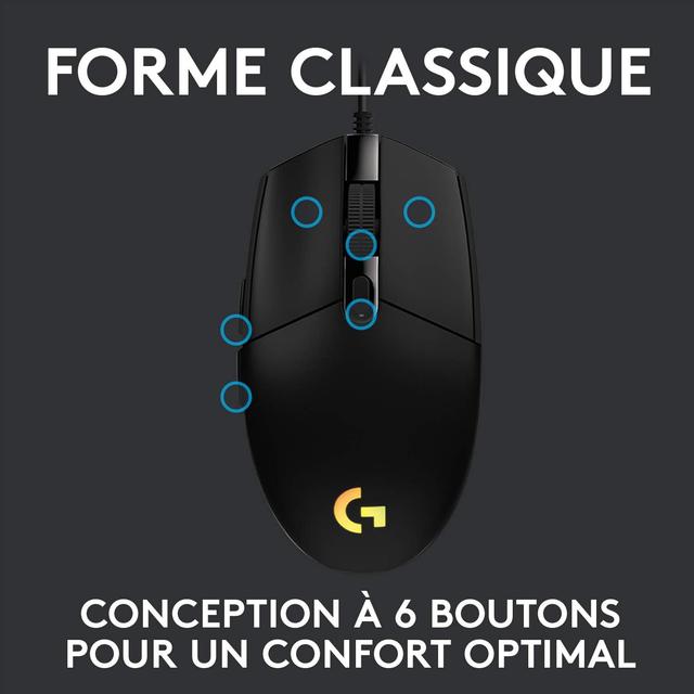 Souris Gaming Logitech G203 LIGHTSYNC - 8000 DPI